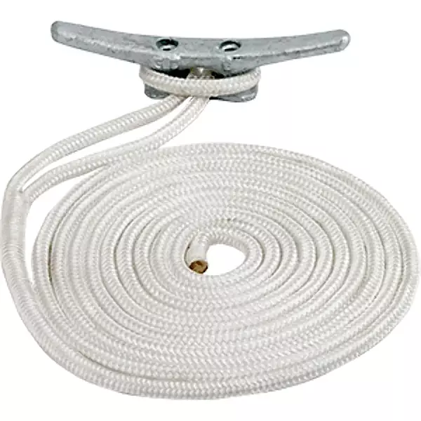 Seadog Line Double Braided Nylon Dock Line, 1/2" x 10', White Braided Dock Line