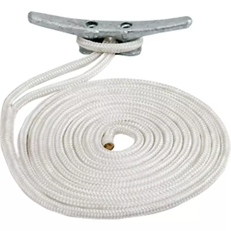 Seadog Line Double Braided Nylon Dock Line, 1/2" x 10', White Braided Dock Line
