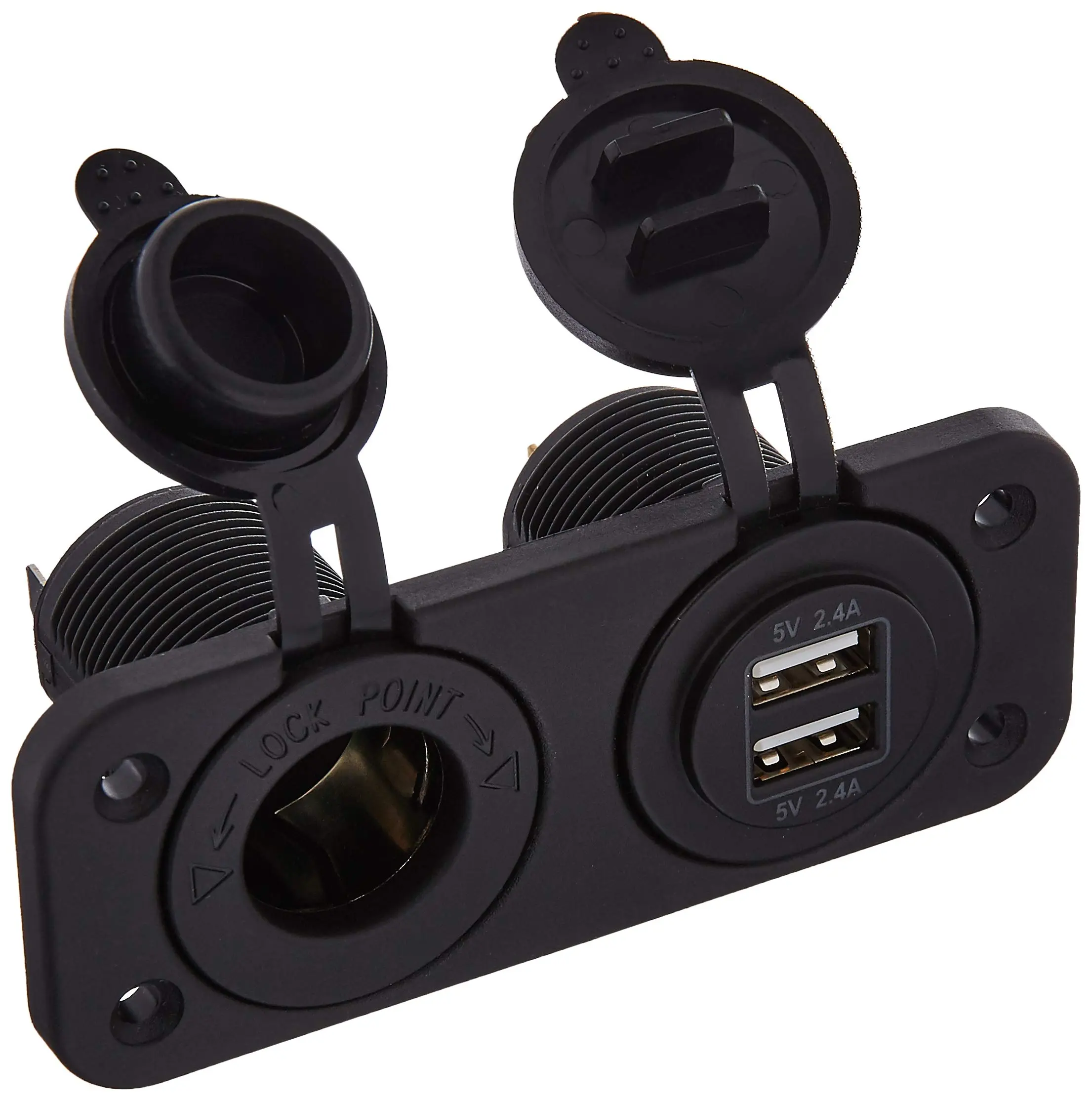 Sea Dog 426505-1 Double USB and Power Socket Panel