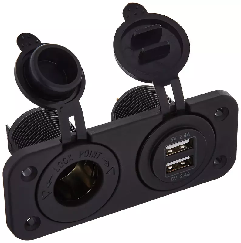 Sea Dog 426505-1 Double USB and Power Socket Panel