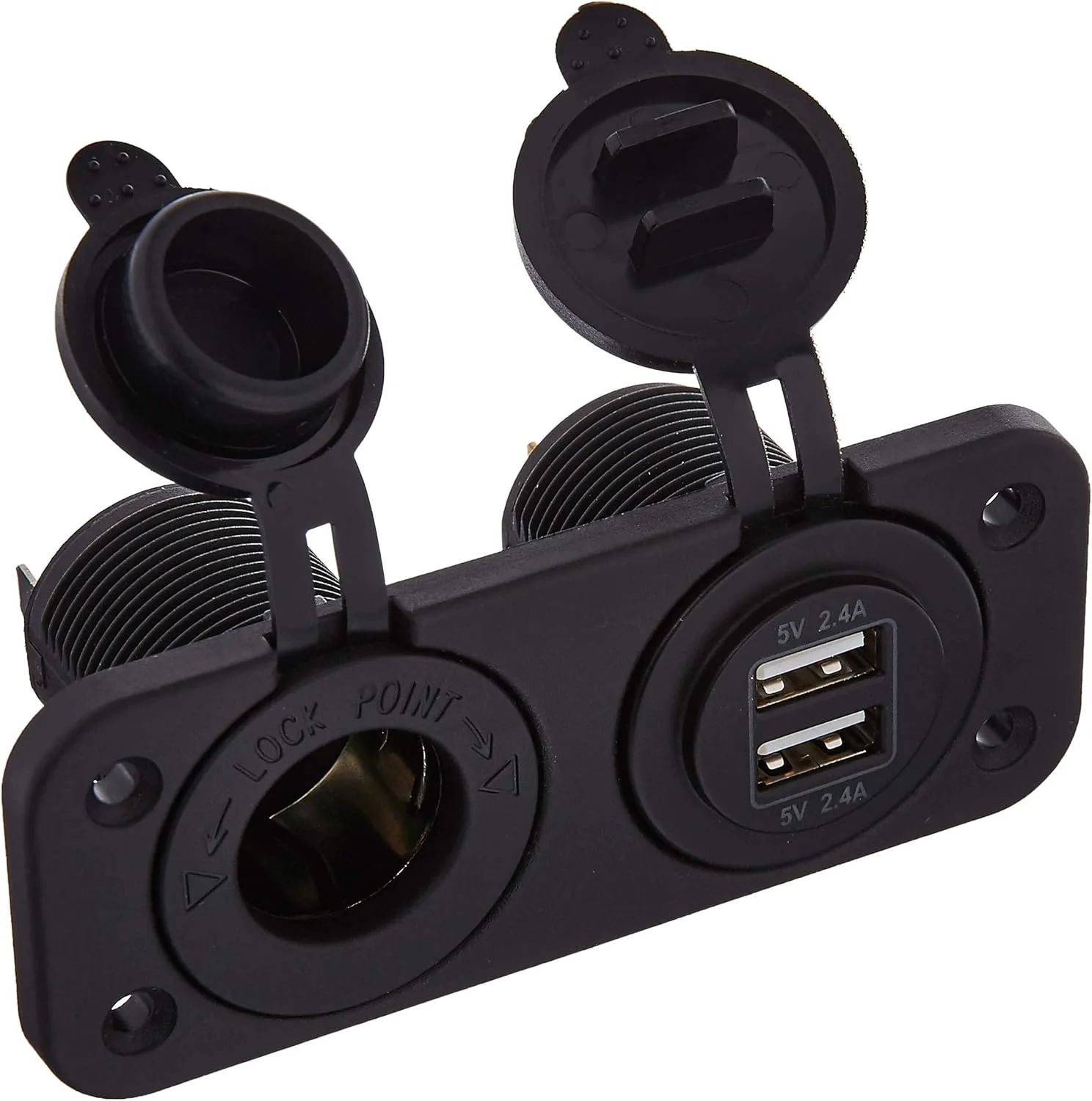 Sea Dog 426505-1 Double USB and Power Socket Panel