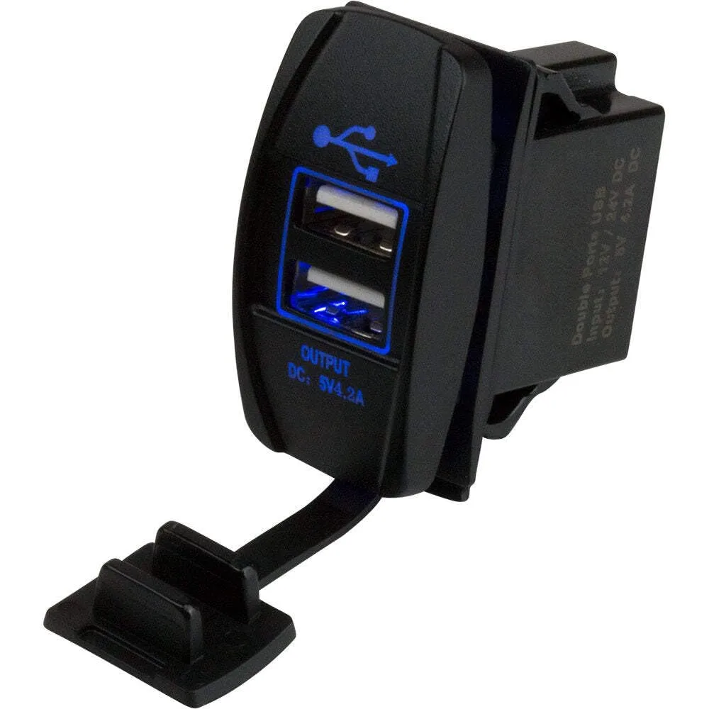 Sea Dog 426520-1 Double USB Rocker Switch-Style Power Socket