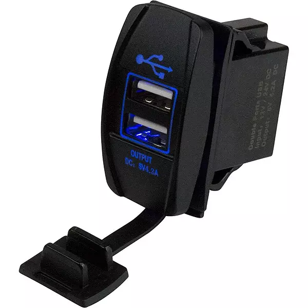 Sea Dog 426520-1 Double USB Rocker Switch-Style Power Socket