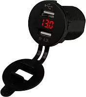 Sea-Dog Dual USB Socket/Voltmeter w/Hidden Display