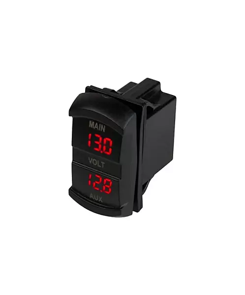 Sea-Dog Dual Volt Meter Rock Switch 10V-48VDC