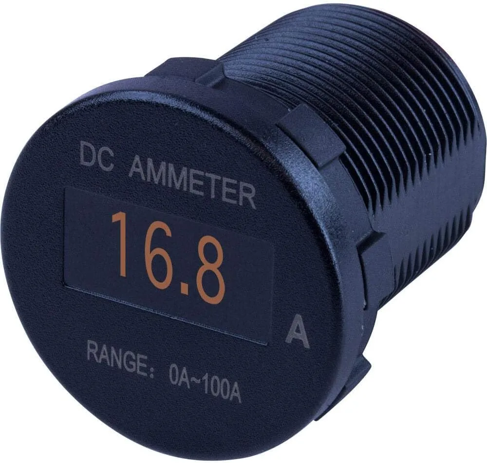 Sea-Dog Round OLED DC Amp Meter - 0 Amp-100 Amp