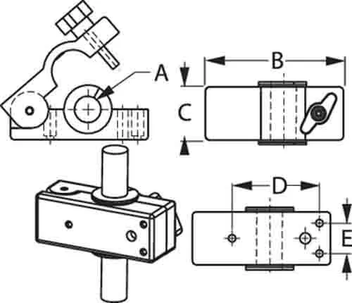 Sea-Dog 327199-1 Removable Rail Mount Clamps for Round Tubing
