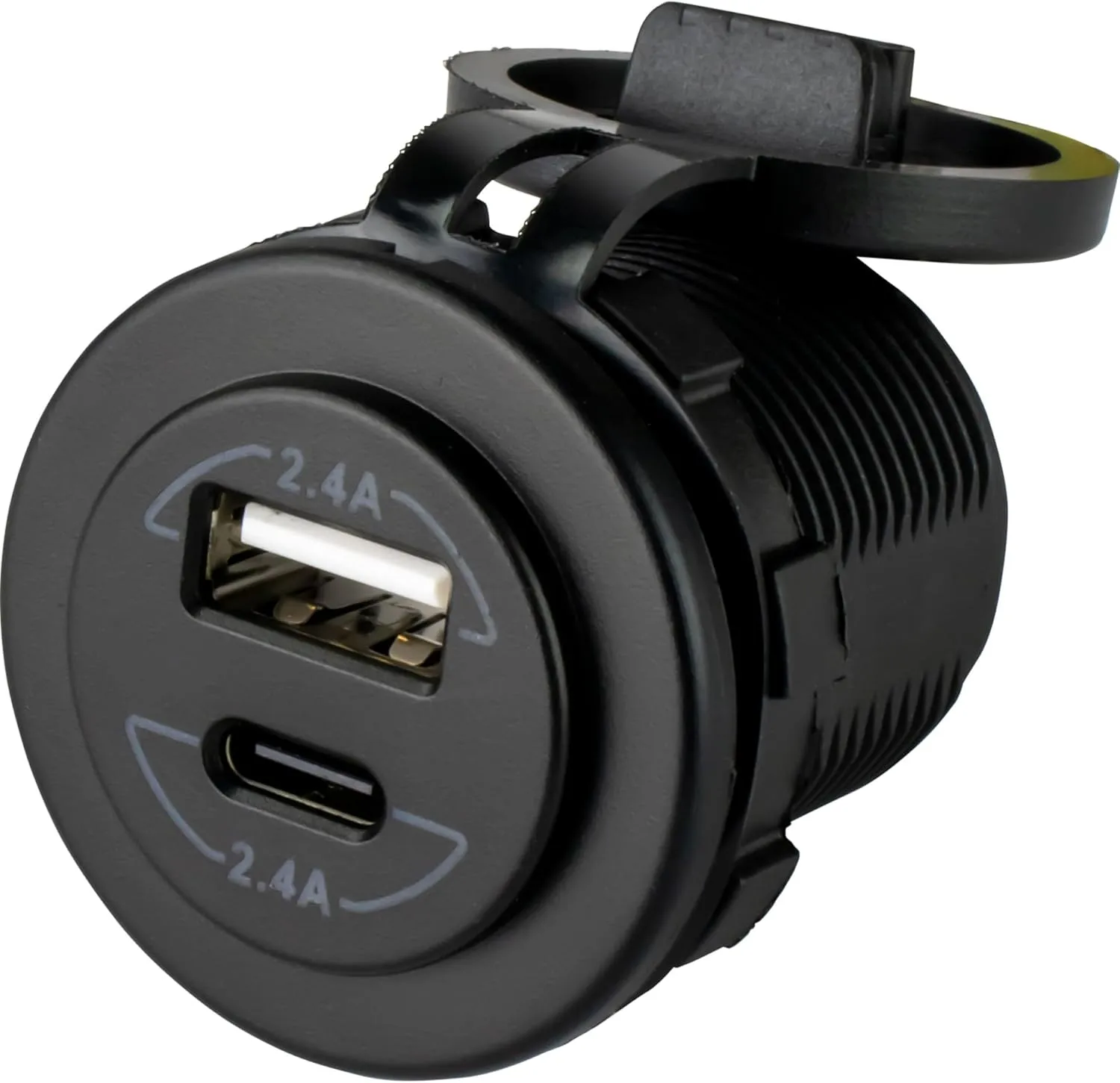 Sea-Dog Round Dual USB & USB-C Power Socket