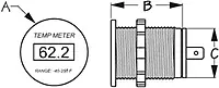 Sea-Dog Round OLED Temperature Meter Fahrenheit w/6' Lead