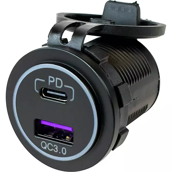 Generic Sea-Dog USB 3.0 & USB-C Power Socket w/Out Light, Black