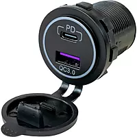 Generic Sea-Dog USB 3.0 & USB-C Power Socket w/Out Light, Black
