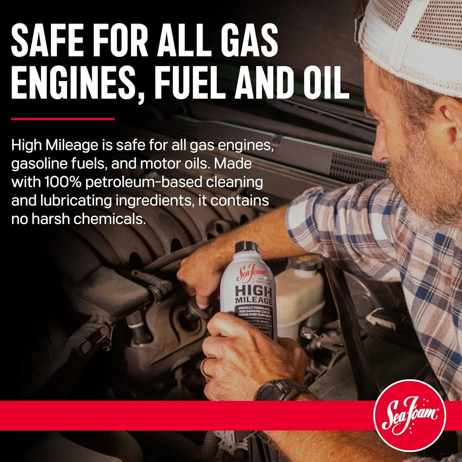 Sea Foam High Mileage Motor Treatment Gas & Oil Additive, HM16, 16 oz Pack of 1 16 ounces