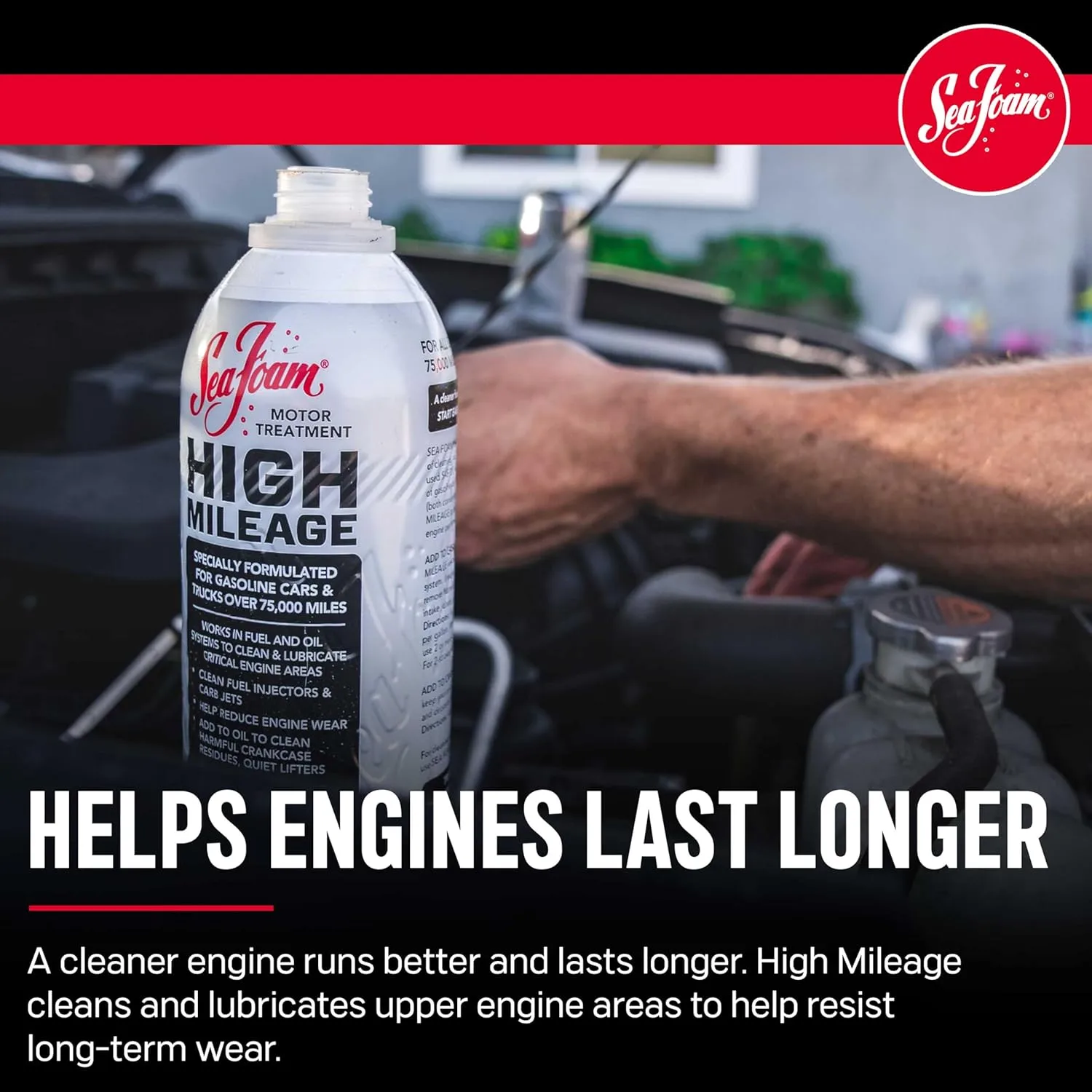 Sea Foam High Mileage Motor Treatment Gas & Oil Additive, HM16, 16 oz Pack of 1 16 ounces