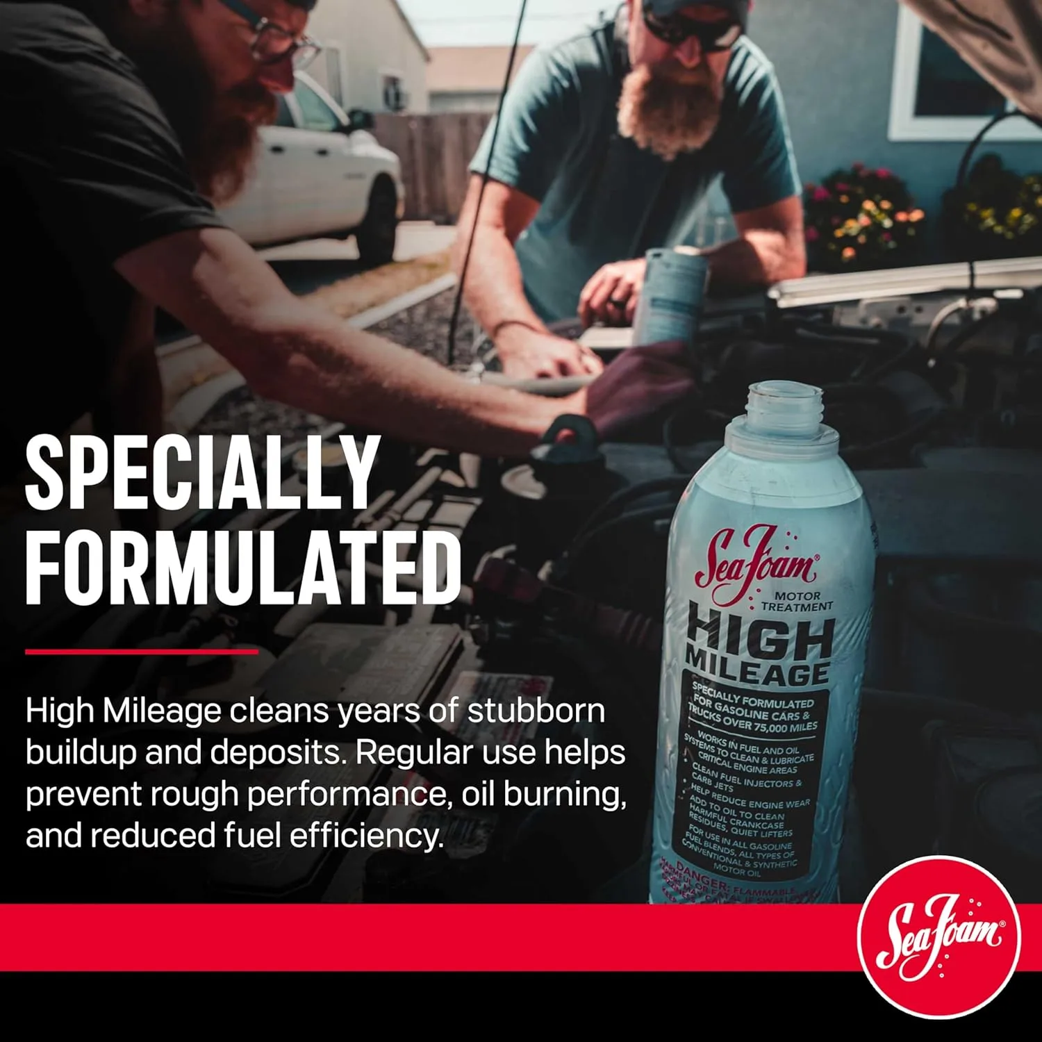 Sea Foam High Mileage Motor Treatment Gas & Oil Additive, HM16, 16 oz Pack of 1 16 ounces