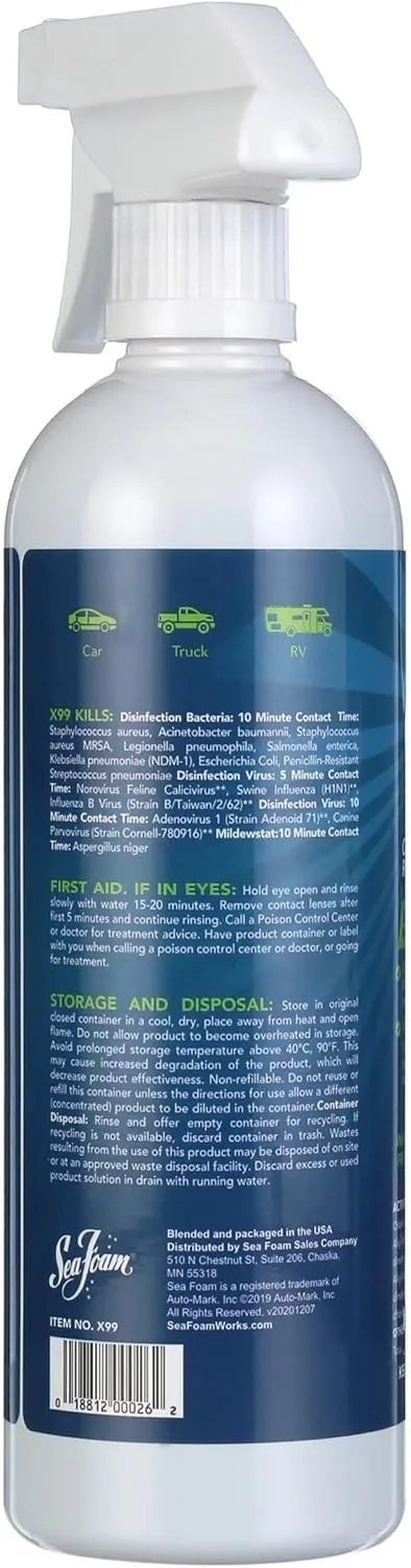 Seafoam X99 Complete Auto & Rv Interior Sanitiz