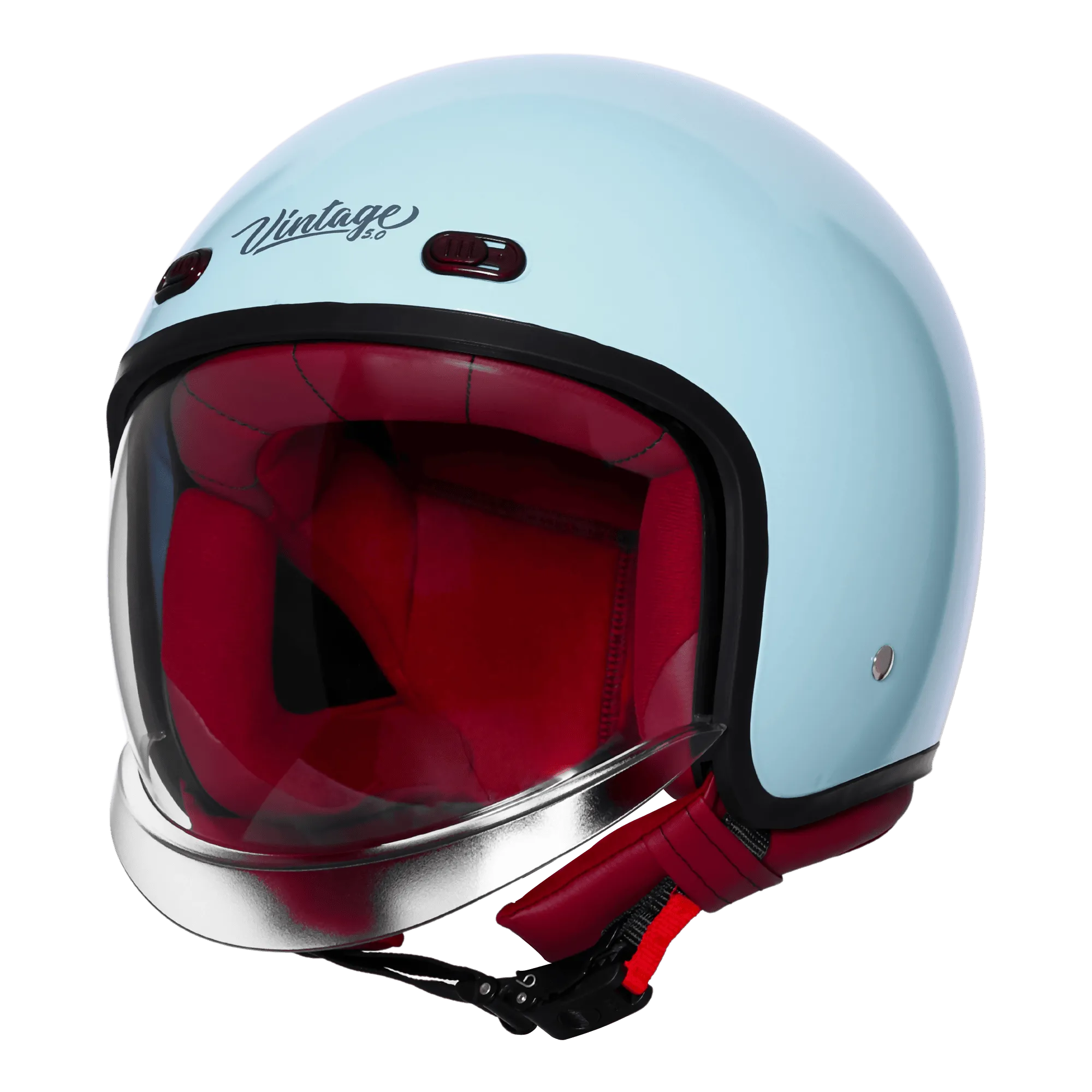 STEELBIRD SBH-67 VINTAGE DOT 5.0 GLOSSY SEA BLUE C/V 600 MM WITH EXTRA SMOKE VISOR STEELBIRD SBH-67 VINTAGE DOT 5.0 GLOSSY SEA BLUE C/V 600 MM WITH EXTRA SMOKE VISOR