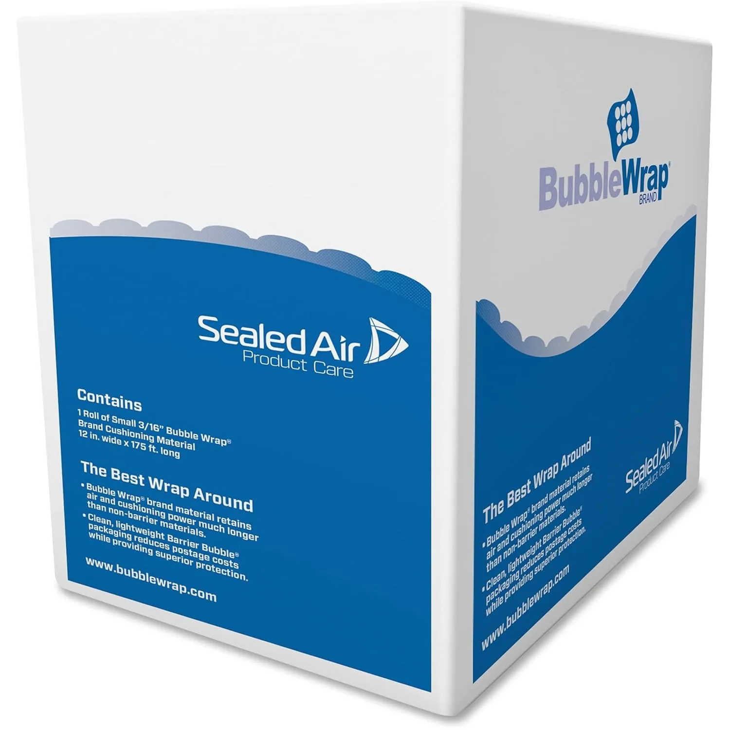 Sealed Air 88655 Bubble Roll, 12in x 175ft, 3/16" Small Bubbles, Clear
