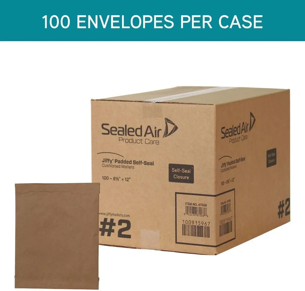 Sealed Air Jiffy Padded Mailers, Self-Seal Kraft Cushioned Mailers