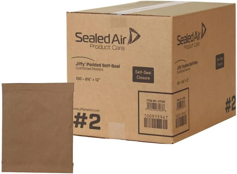 Sealed Air Jiffy Padded Mailers, Self-Seal Kraft Cushioned Mailers