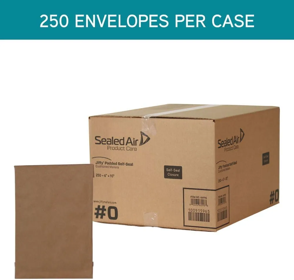Sealed Air Jiffy Padded Mailers, Self-Seal Kraft Cushioned Mailers