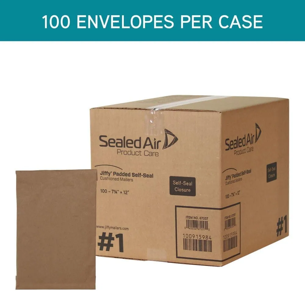 Sealed Air Jiffy Padded Mailers, Self-Seal Kraft Cushioned Mailers