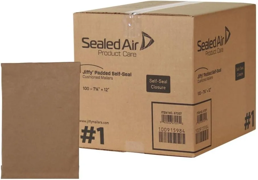 Sealed Air Jiffy Padded Mailers, Self-Seal Kraft Cushioned Mailers