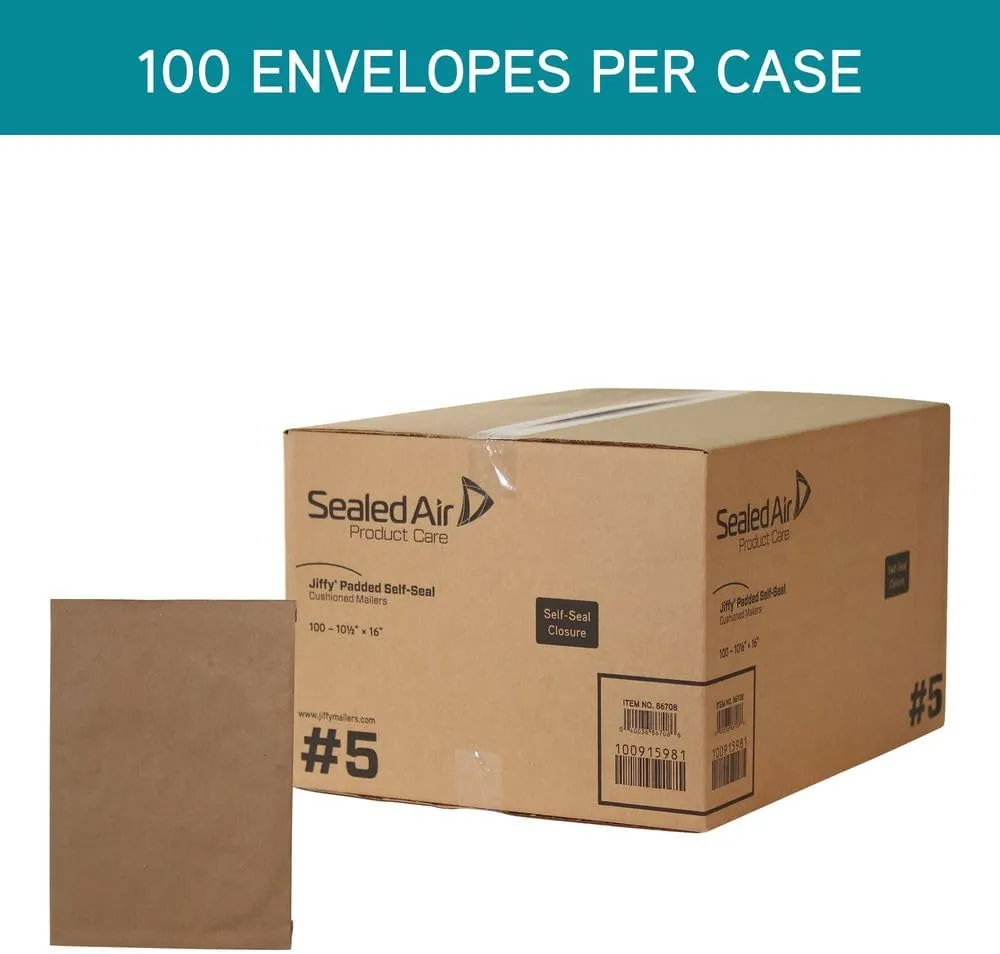 Sealed Air Jiffy Padded Mailers, Self-Seal Kraft Cushioned Mailers