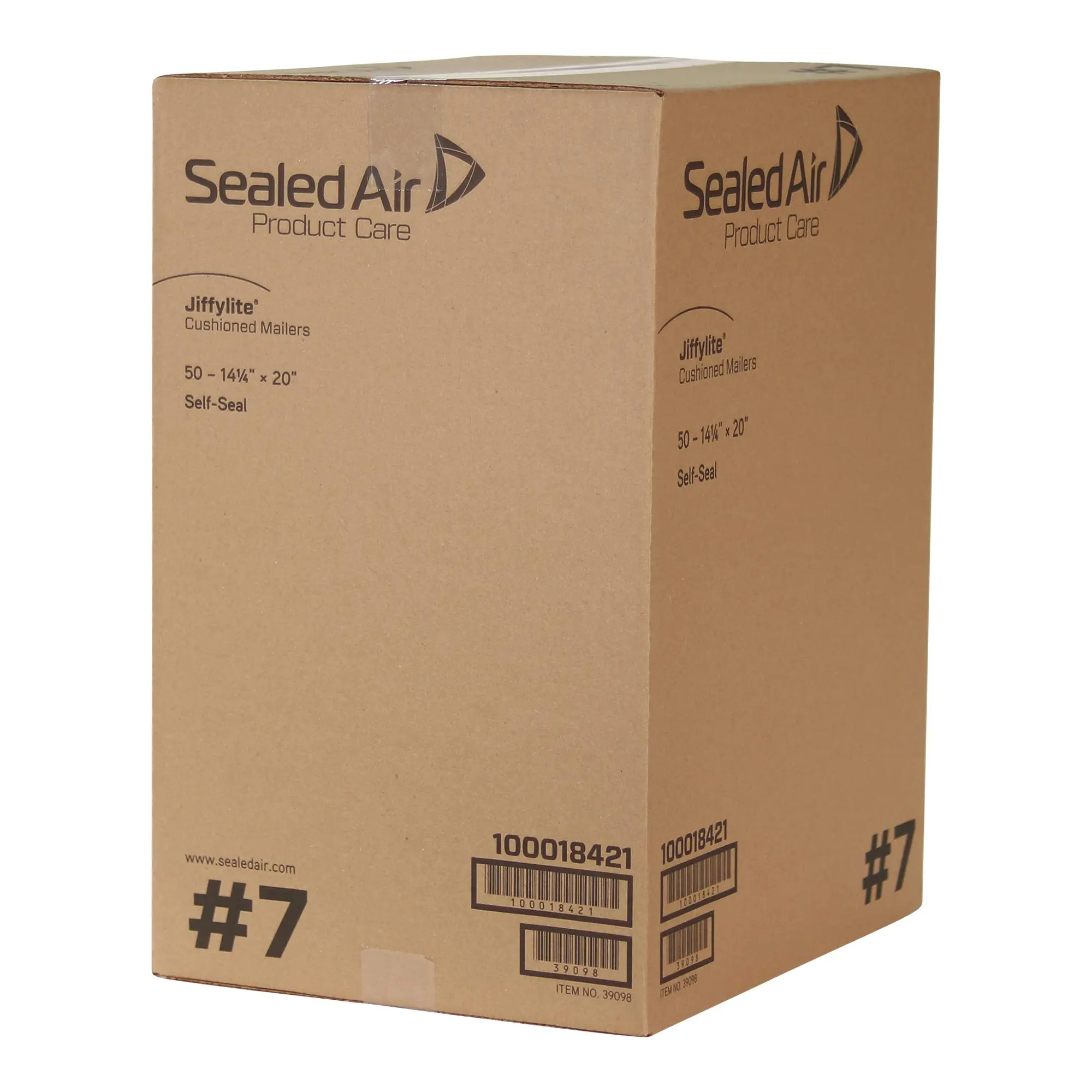 Sealed Air JiffyLite Bubble Mailers, 14.25 x 20 in, Kraft, 50/Case