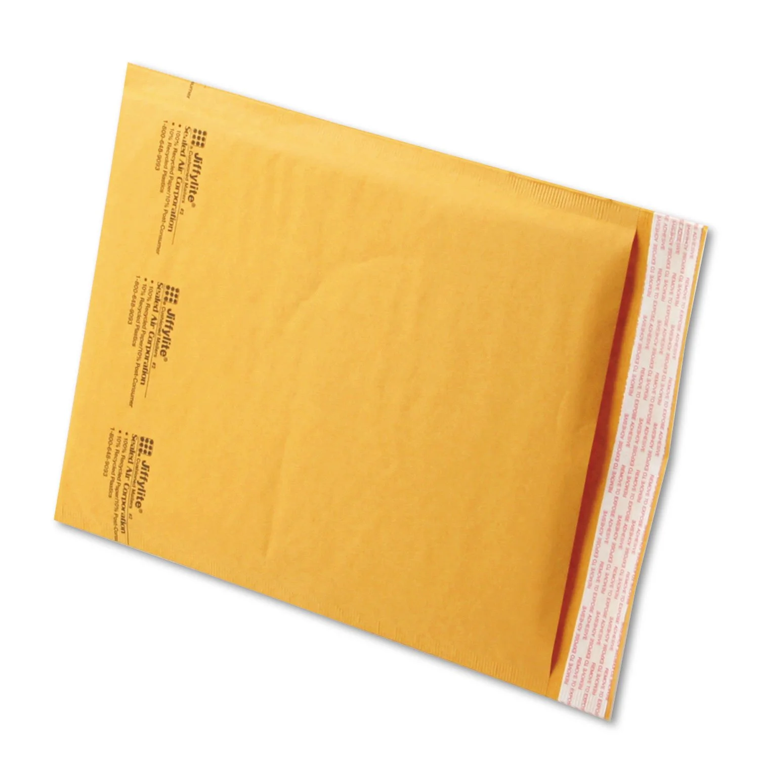 Sealed Air JiffyLite Bubble Mailers, 8.5 x 12 Inches, Kraft, Case of 100