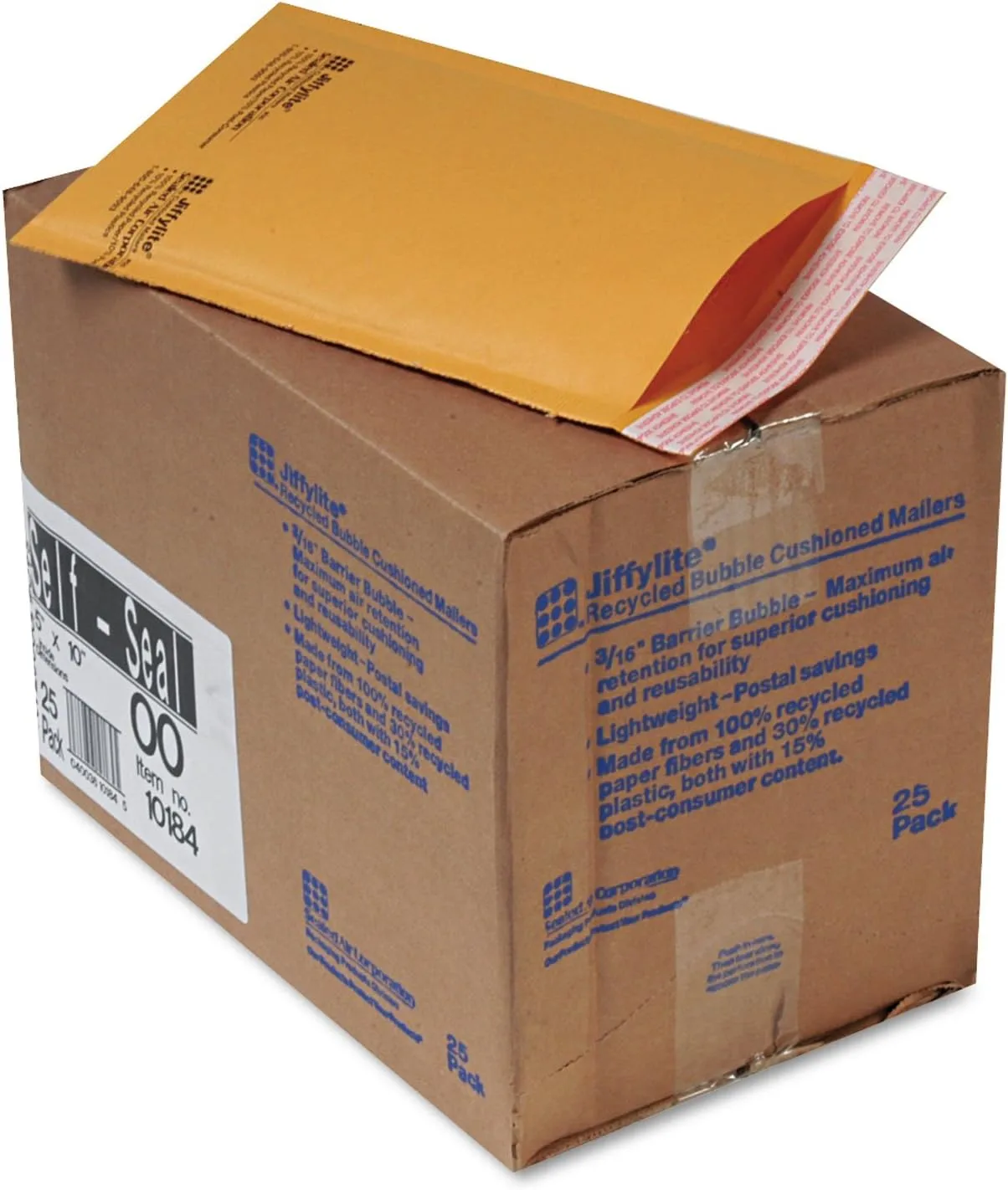 Sealed Air JiffyLite Cushioned Mailers #00 5 x 10 in, Kraft, 25/Carton
