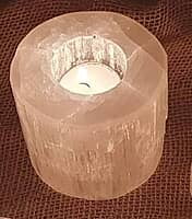 Selenite Flat Top Candleholder Selenite Flat Top Candleholder