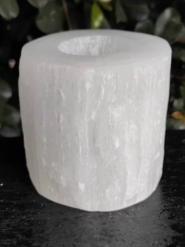 Selenite Flat Top Candleholder Selenite Flat Top Candleholder
