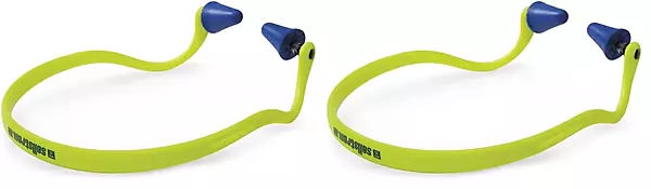 Sellstrom Reusable Banded Ear Plugs, Hearing Protection for Work, 25dB NRR, Hi-Viz Green/Blue, S23430, 1 Count (Pack of 2)