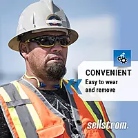 Sellstrom Reusable Banded Ear Plugs, Hearing Protection for Work, 25dB NRR, Hi-Viz Green/Blue, S23430, 1 Count (Pack of 2)