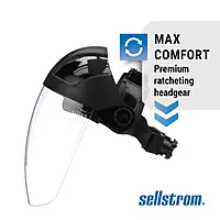 Sellstrom DP4 Face Shield - Lightweight Mask with High Impact Crown & Ratchet Headgear for Work, Grinding
