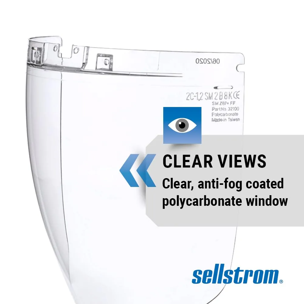 Sellstrom Replacement Window for Face Shield DP4 Multi-Purpose Safety Mask, Polycarbonate, Anti-Fog Coated, Clear Tinted