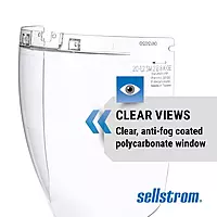 Sellstrom Replacement Window for Face Shield DP4 Multi-Purpose Safety Mask, Polycarbonate, Anti-Fog Coated, Clear Tinted