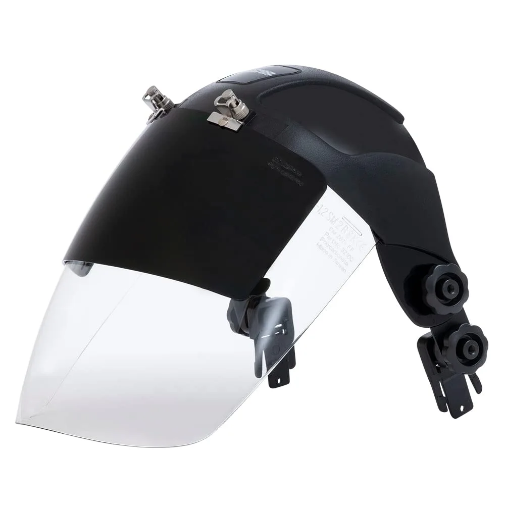 SELLSTROM Safety Face Shield with Universal Hard Hat Slot Adapter, Clear Anti-Fog Polycarbonate