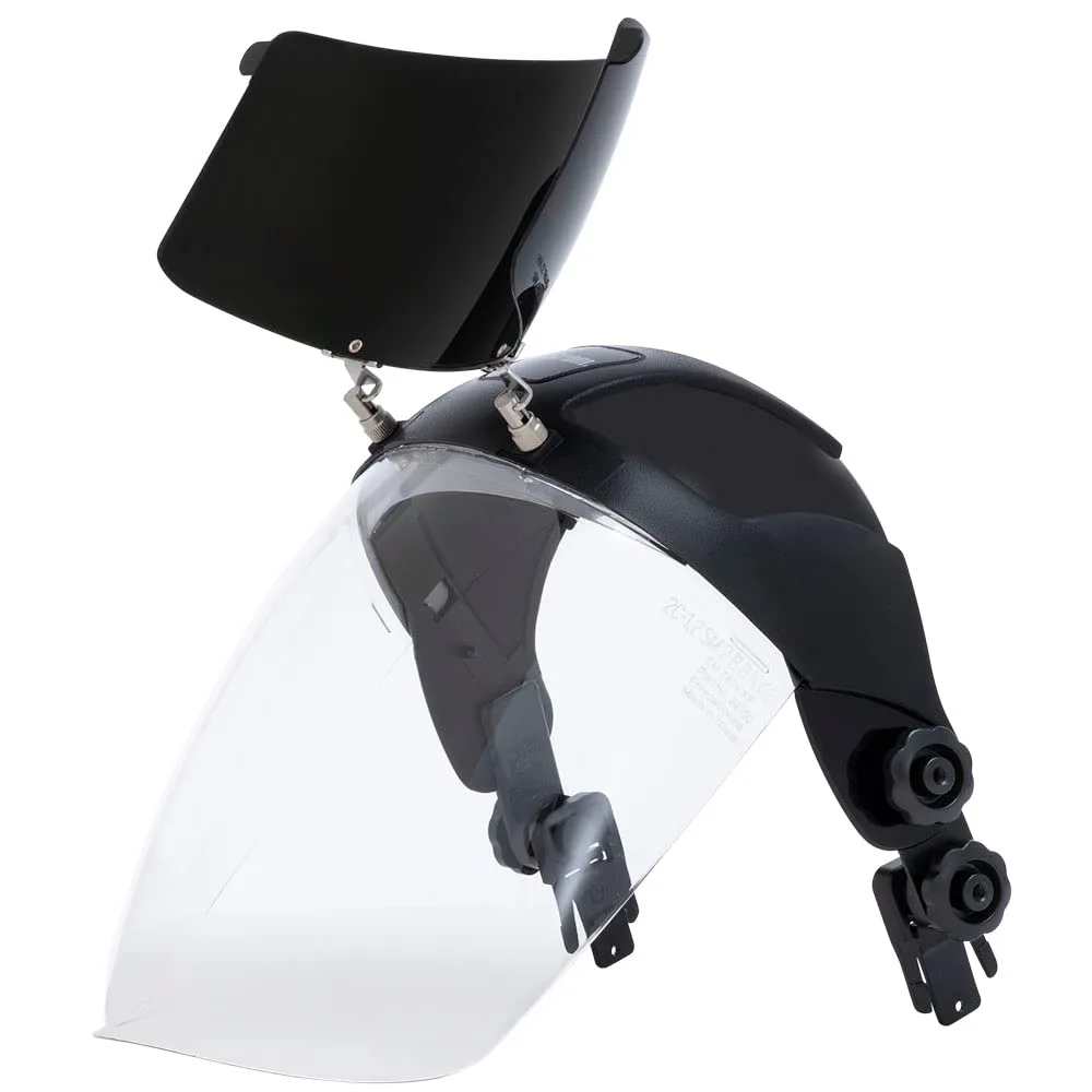 SELLSTROM Safety Face Shield with Universal Hard Hat Slot Adapter, Clear Anti-Fog Polycarbonate