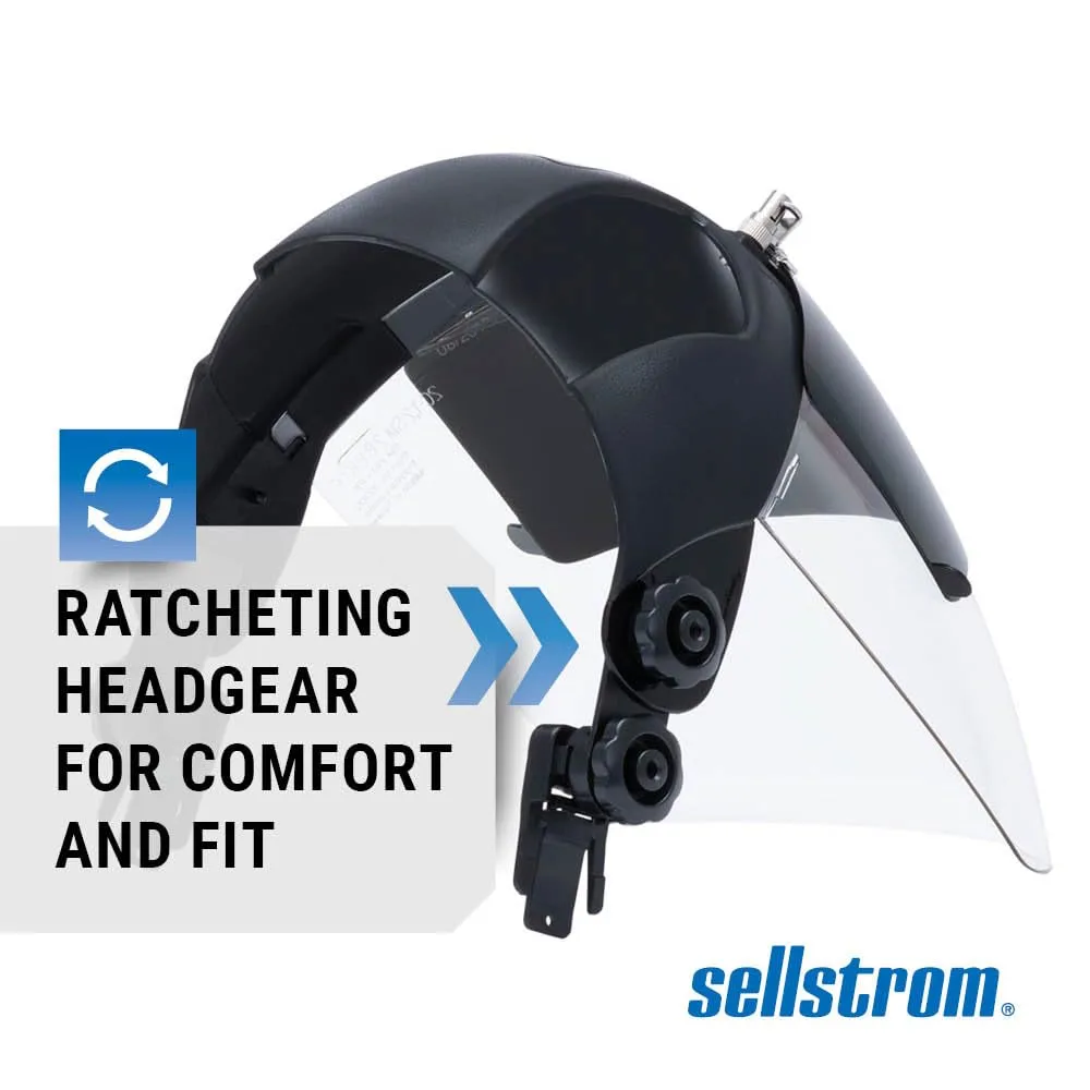 SELLSTROM Safety Face Shield with Universal Hard Hat Slot Adapter, Clear Anti-Fog Polycarbonate