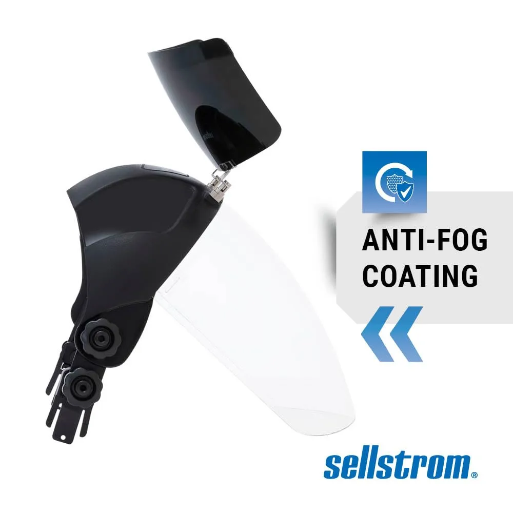 SELLSTROM Safety Face Shield with Universal Hard Hat Slot Adapter, Clear Anti-Fog Polycarbonate