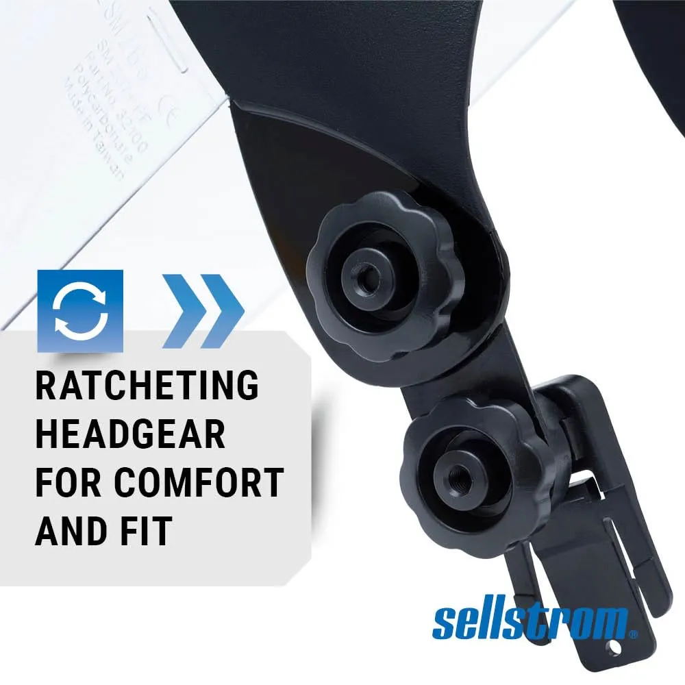 SELLSTROM Safety Face Shield with Universal Hard Hat Slot Adapter, Clear Anti-Fog Polycarbonate