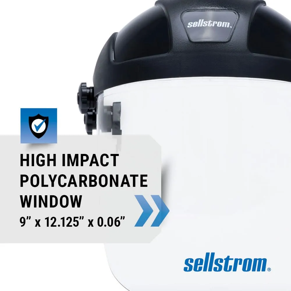 SELLSTROM Safety Face Shield with Universal Hard Hat Slot Adapter, Clear Anti-Fog Polycarbonate