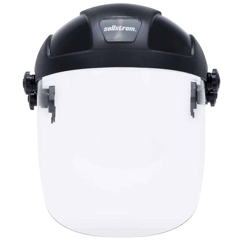 SELLSTROM Safety Face Shield with Universal Hard Hat Slot Adapter, Clear Anti-Fog Polycarbonate