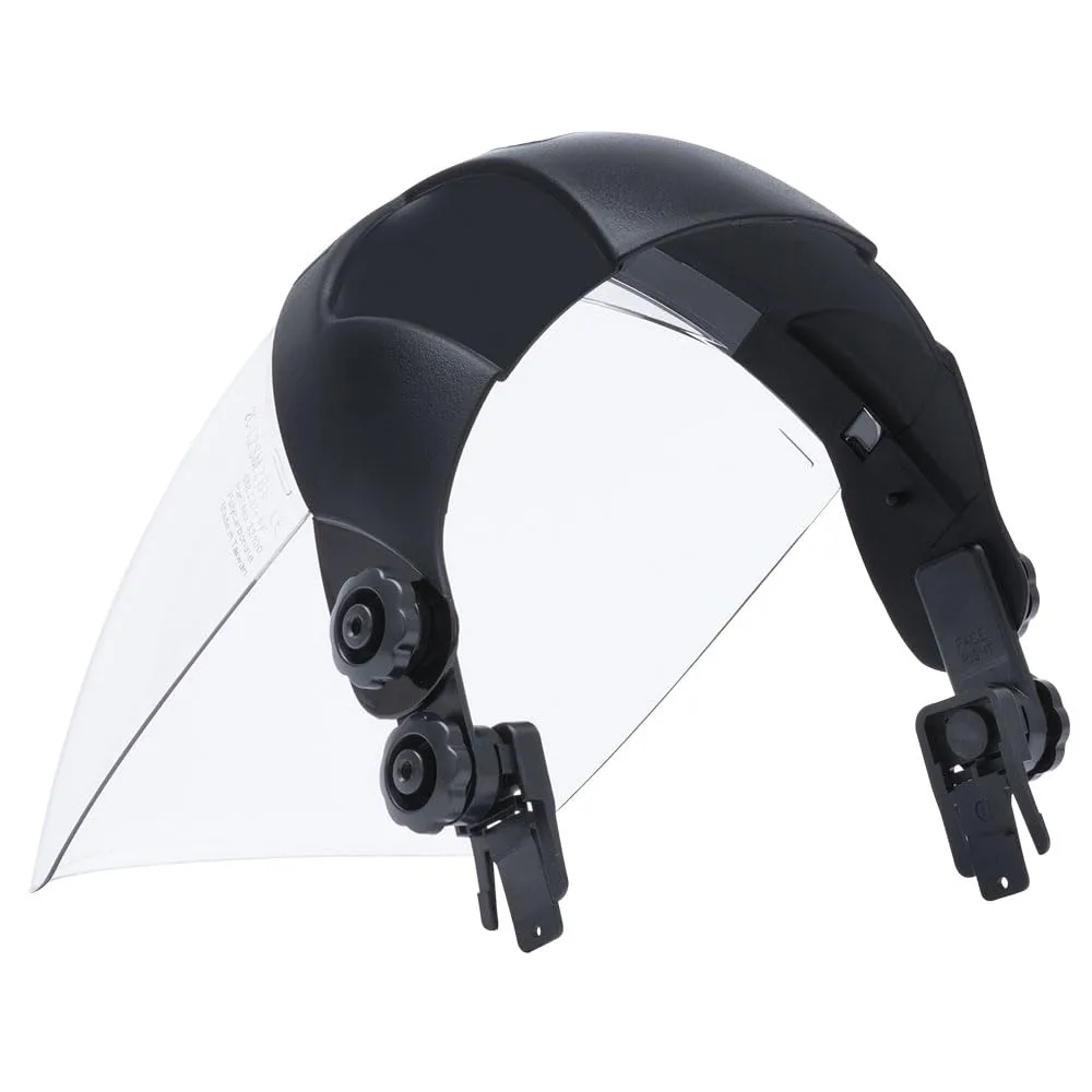SELLSTROM Safety Face Shield with Universal Hard Hat Slot Adapter, Clear Anti-Fog Polycarbonate