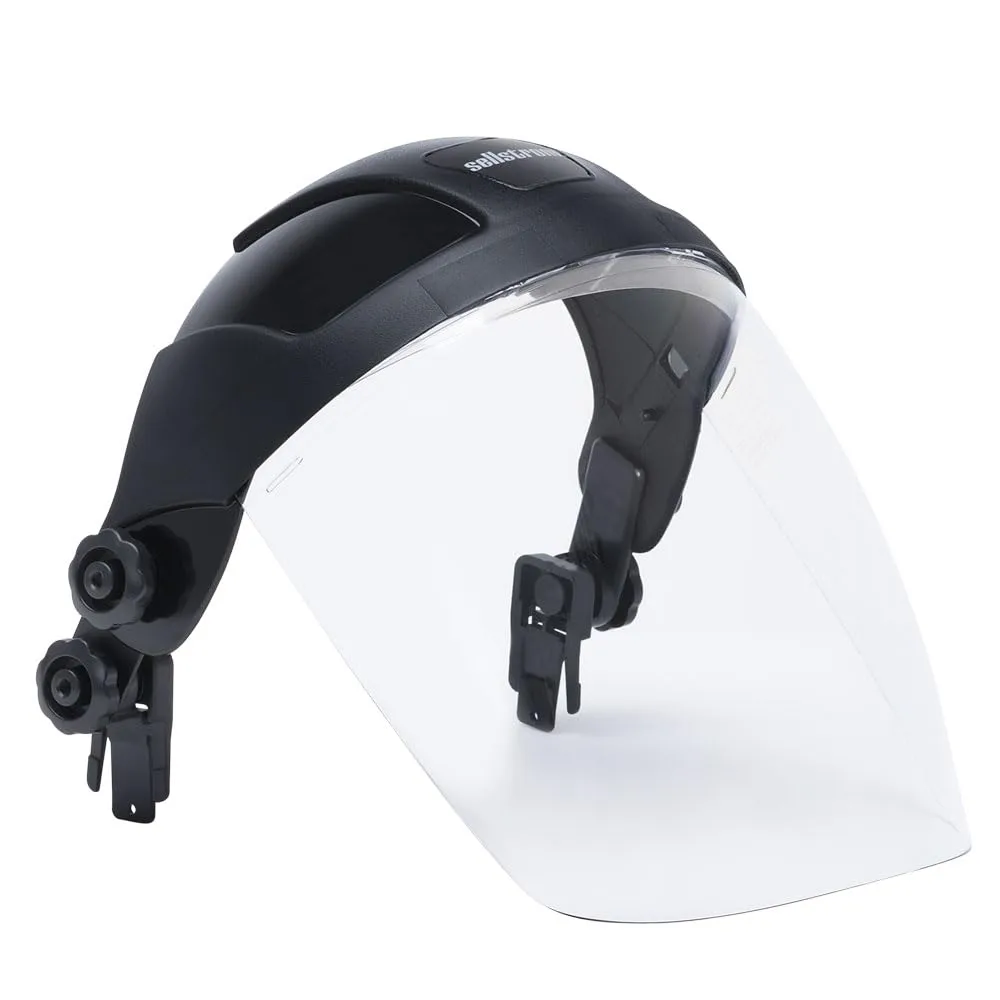 SELLSTROM Safety Face Shield with Universal Hard Hat Slot Adapter, Clear Anti-Fog Polycarbonate