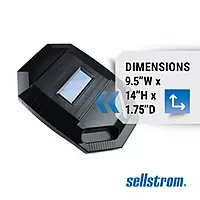 Sellstrom Lightweight, Heat Resistant Hand Held Iron Mask Welding Shield, 2" x 4.25" Shade 10 IR Plate, HDPE, Black Shield