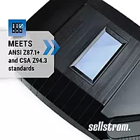 Sellstrom Lightweight, Heat Resistant Hand Held Iron Mask Welding Shield, 2" x 4.25" Shade 10 IR Plate, HDPE, Black Shield