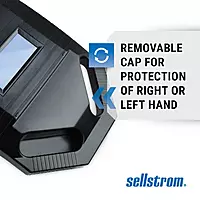 Sellstrom Lightweight, Heat Resistant Hand Held Iron Mask Welding Shield, 2" x 4.25" Shade 10 IR Plate, HDPE, Black Shield