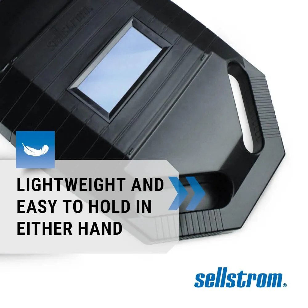 Sellstrom Lightweight, Heat Resistant Hand Held Iron Mask Welding Shield, 2" x 4.25" Shade 10 IR Plate, HDPE, Black Shield